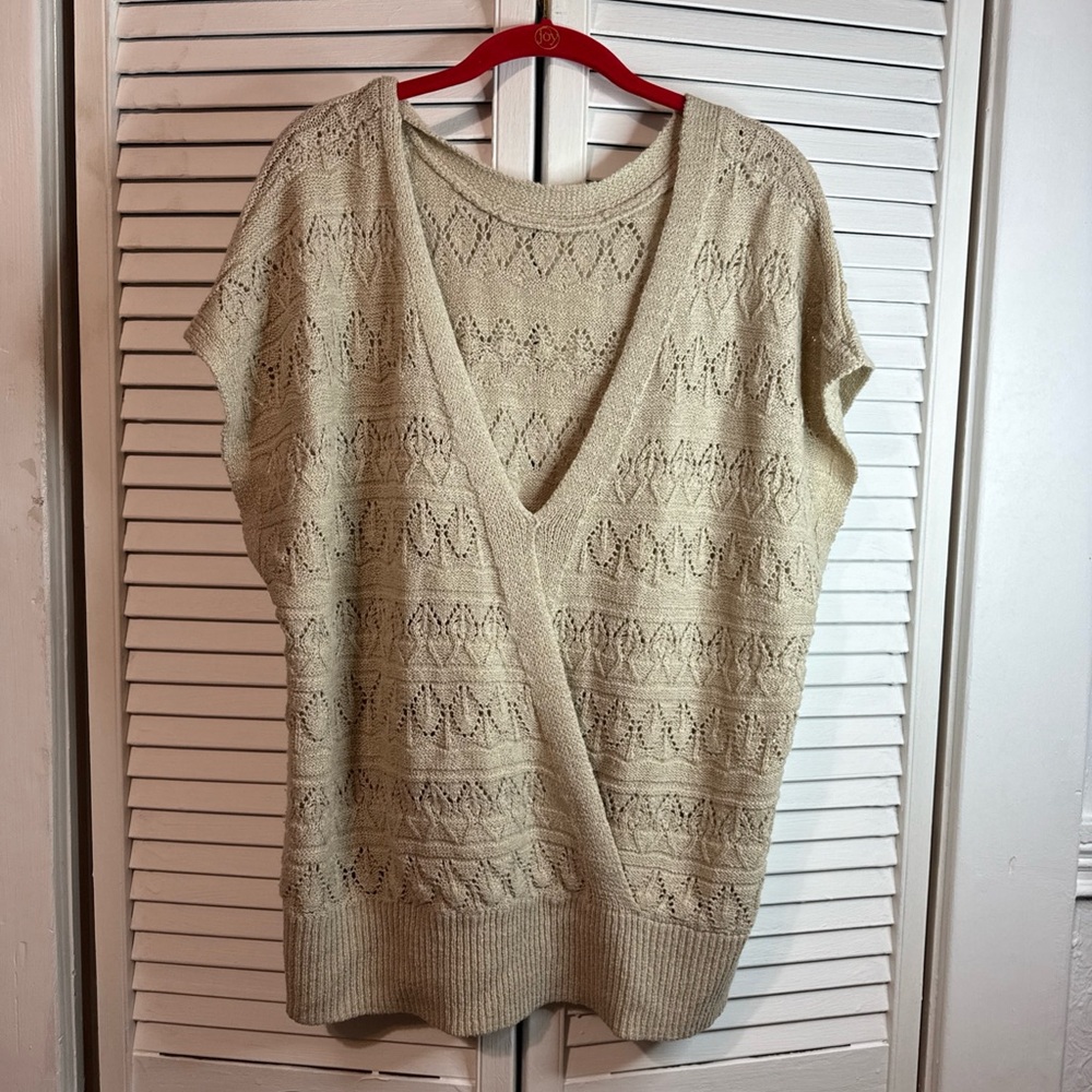 Elegant Cream V-Neck Sweater